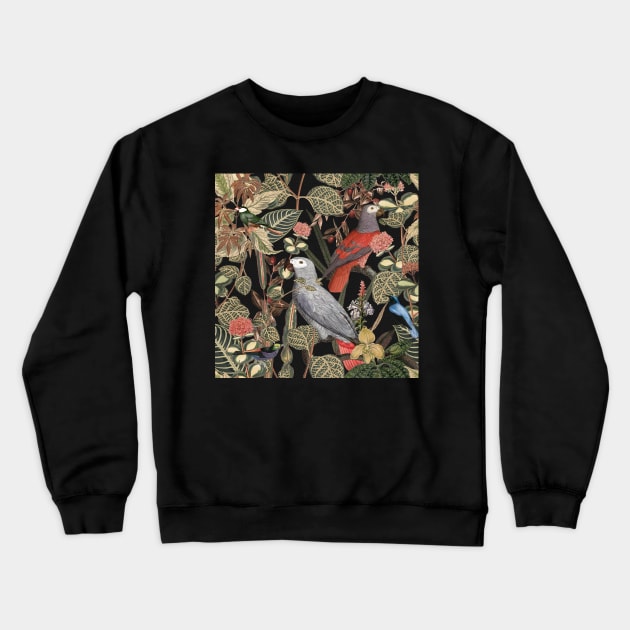 Jungle Birds Pattern Crewneck Sweatshirt by Emart